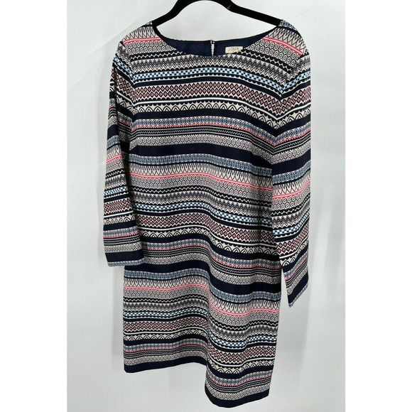 J. Crew Graphic Striped Shift Dress Size 8 Daytime Everyday Casual Bold Party - Picture 1 of 4